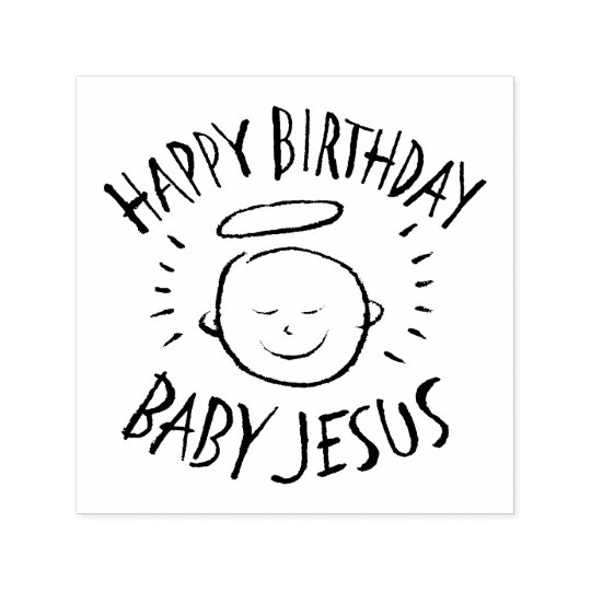 Tampon Auto Encreur Bebe Jesus Noel Religieux De Joyeux Anniversaire Zazzle Fr