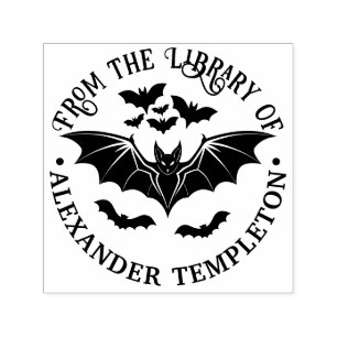 Tampon Auto-encreur Bibliothèque de chauves-souris volantes effrayante