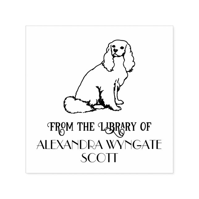 Tampon Auto-encreur Bibliothèque de chien Cavalier King Charles Spanie (Design)