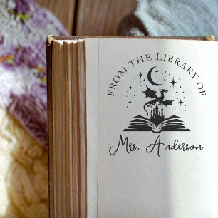 Tampon Auto-encreur Bibliothèque de dragon mignon floral Faites grandi