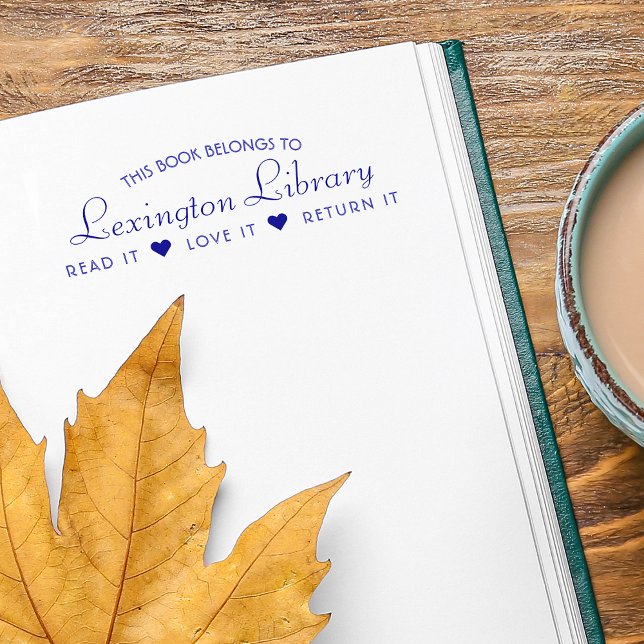 Tampon Auto-encreur Bibliothèque municipale Lire l'amour il le retourn (Town Library Read It Love It Return It Self-inking Stamp)