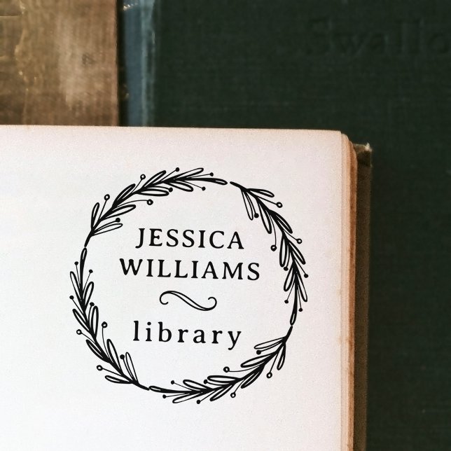 Tampon Auto-encreur Bibliothèque personnelle de la couronne botanique  (Créateur téléchargé)