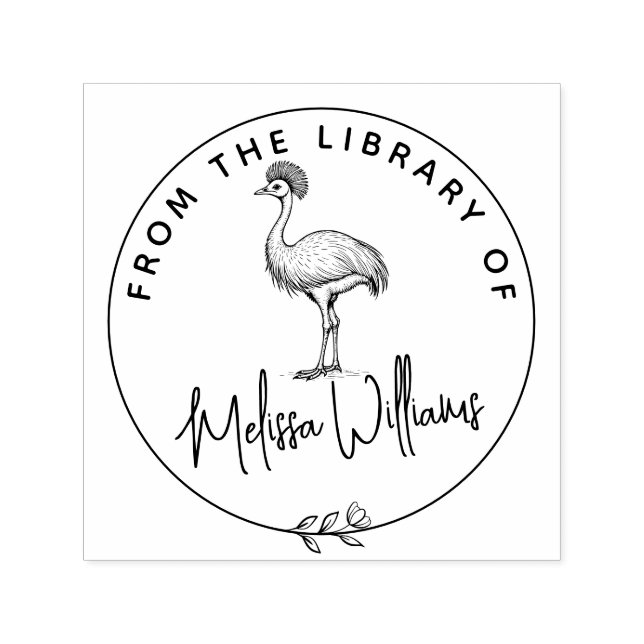 Tampon Auto-encreur Bibliothèques Ex Cassowary personnalisées à partir (Design)