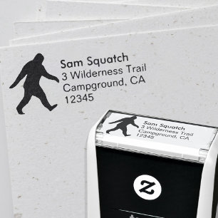 Tampon Auto-encreur Bigfoot Silhouette Sasquatatch Adresse de retour