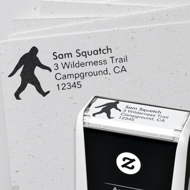 Tampon Auto-encreur Bigfoot Silhouette Sasquatch Adresse de retour (Créateur téléchargé)