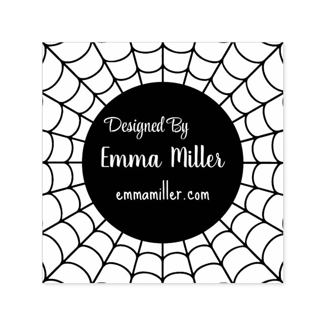 Tampon Auto-encreur Black Halloween Spider Web conçu par Maker (Design)