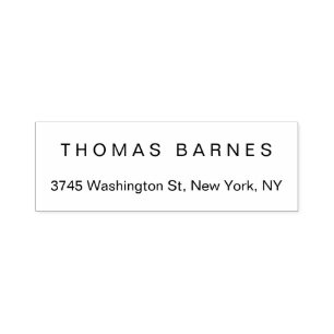 Tampon Auto-encreur Blanc Classique Minimaliste Plain Élégant Simple