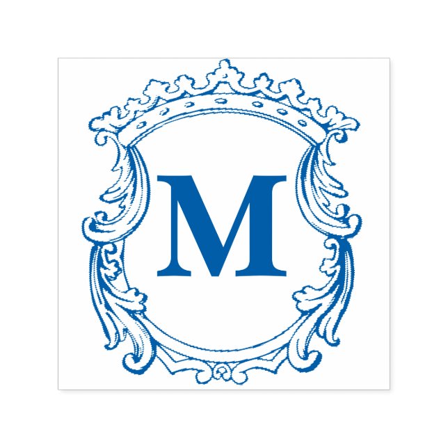 Tampon Auto-encreur Blason de monogramme élégant (Design)