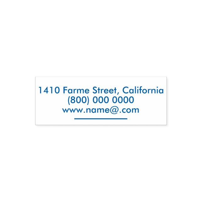 Tampon Auto-encreur Bleu blanc simple & propre Adresse rectangulaire (Design)