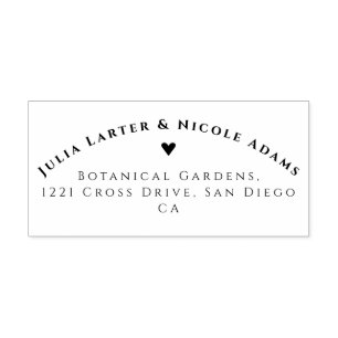 Tampon Auto-encreur Bleu Nuit Rose Forêt Tropicale Émeraude Mariage