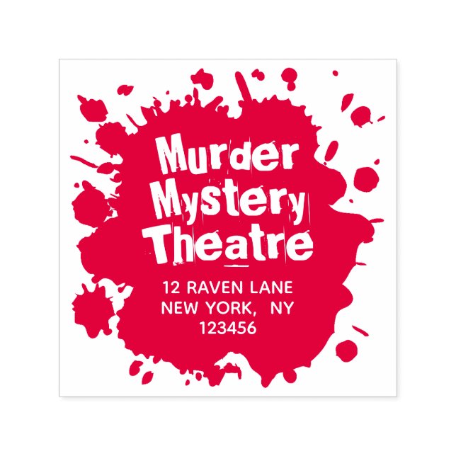 Tampon Auto-encreur Blot de taches de sang - Adresse de retour d'Hallo (Design)