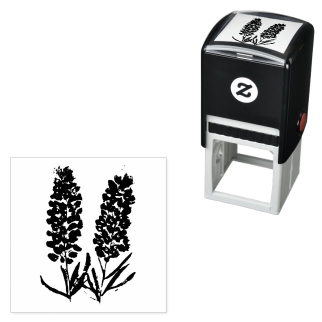 Tampon Auto-encreur Bluebonnets Fleurs Fleurs sauvages Lupine Texas (En situation)