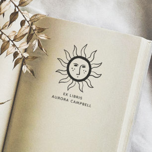 Tampon Auto-encreur Boho Sun Simple À Partir Du Livre De La Biblioth
