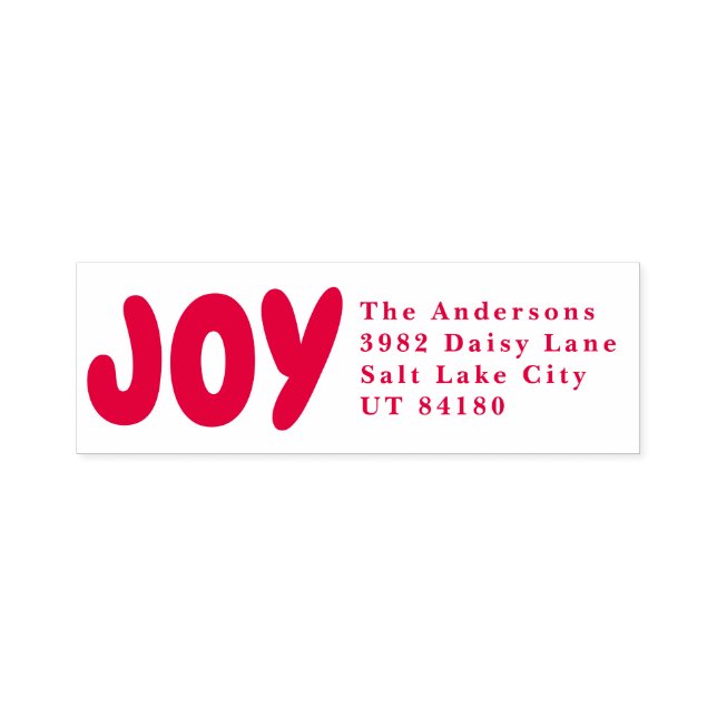 Tampon Auto-encreur Bold Joy Red Address Custom Christmas Holiday (Design)