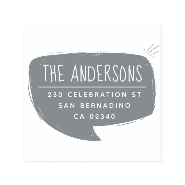 Tampon Auto-encreur Bold Nom de famille et adresse de retour Voix Bubl (Design)