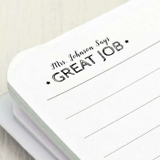 Tampon Auto-encreur Bon travail | Enseignants personnalisés (Great Job | Personalized Teachers Self-inking Stamp)