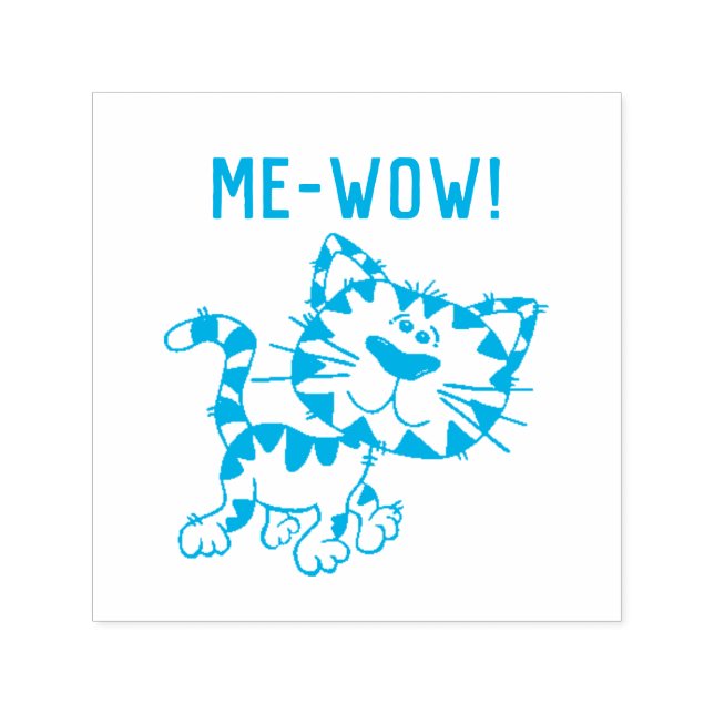 Tampon Auto-encreur Bon travail professeur kitty chat me wow meow A+ g (Design)