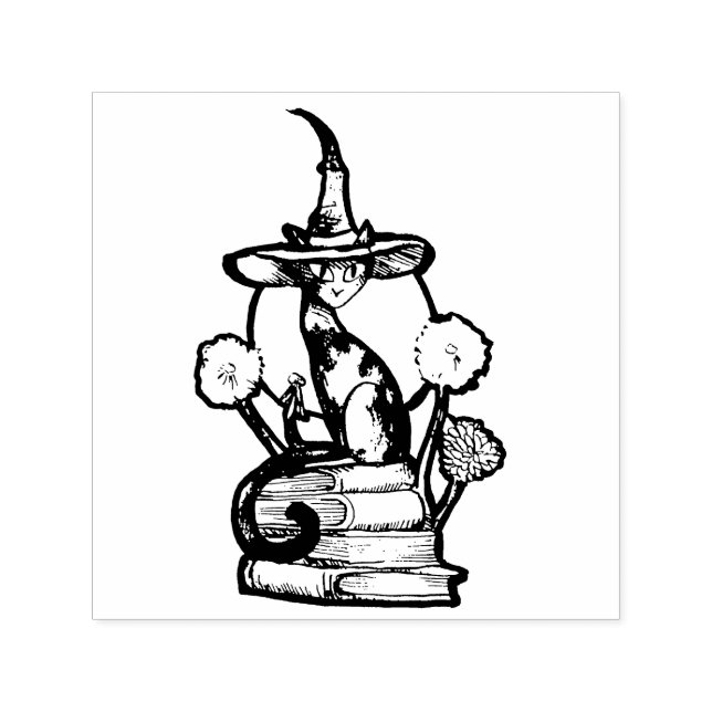 Tampon Auto-encreur Bookish Cat Witch                                  (Design)