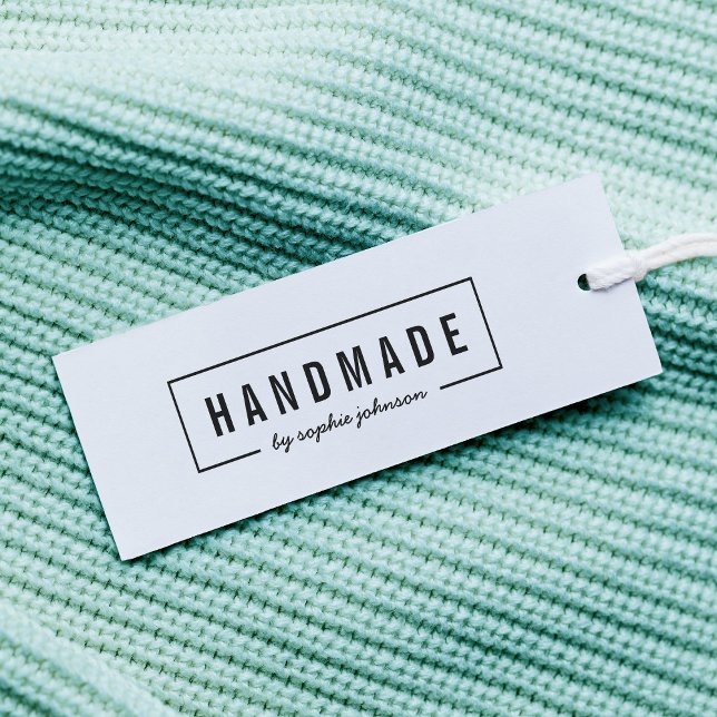 Tampon Auto-encreur Borders Moderne Gras & Script Nom Fabriqué à la ma (Créateur téléchargé)