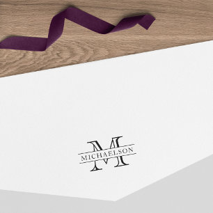 Tampon Auto-encreur Bordure classique Nom Monogramme