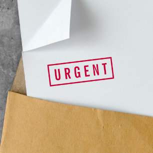 Tampon Auto-encreur Bordure simple Gras rouge Urgent