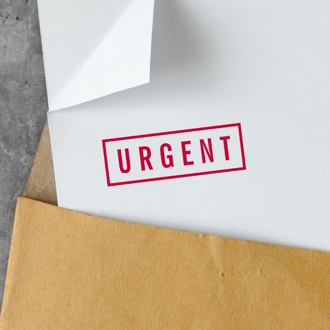 Tampon Auto-encreur Bordure simple Gras rouge Urgent (Créateur téléchargé)