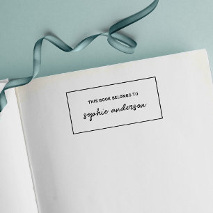 Tampon Auto-encreur Bordure Style Nom De Script Ce Livre Appartient À