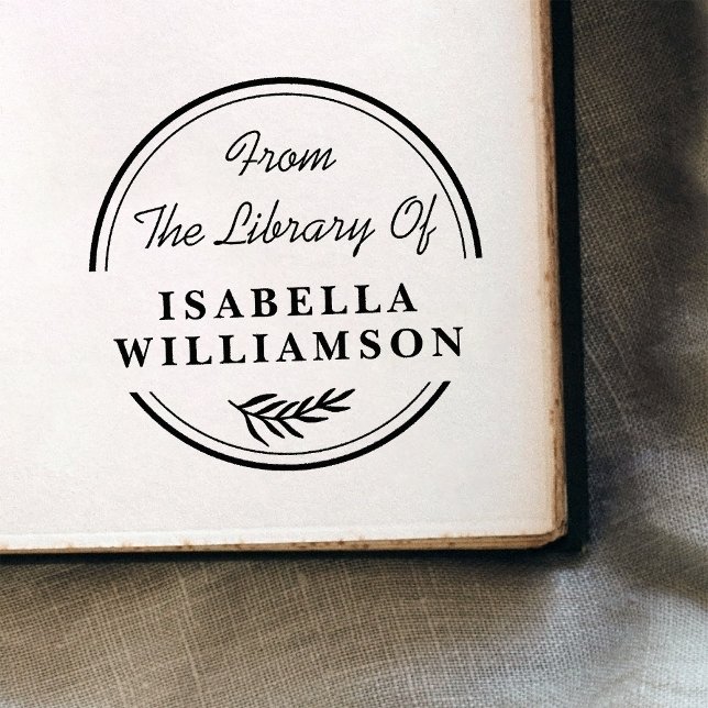 Tampon Auto-encreur Botanique ronde de la bibliothèque de plaques (Créateur téléchargé)