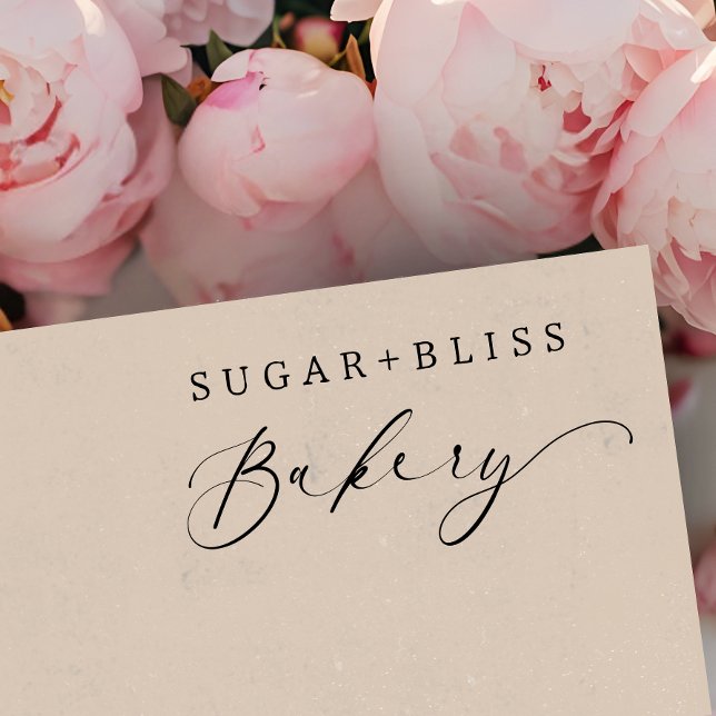 Tampon Auto-encreur Boulangerie de script manuscrite moderne commerce (Créateur téléchargé)