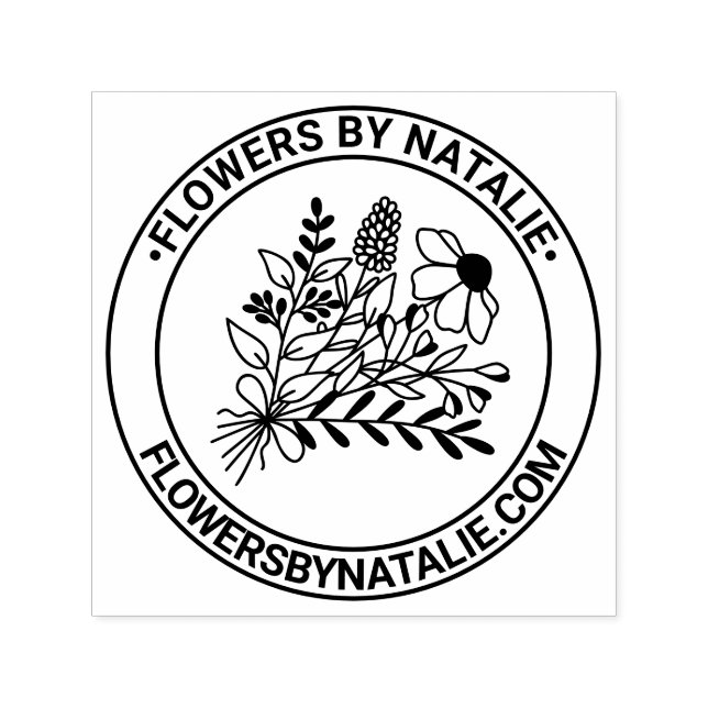 Tampon Auto-encreur Bouquet de fleurs sauvages #1L Logo de fleuriste N (Design)