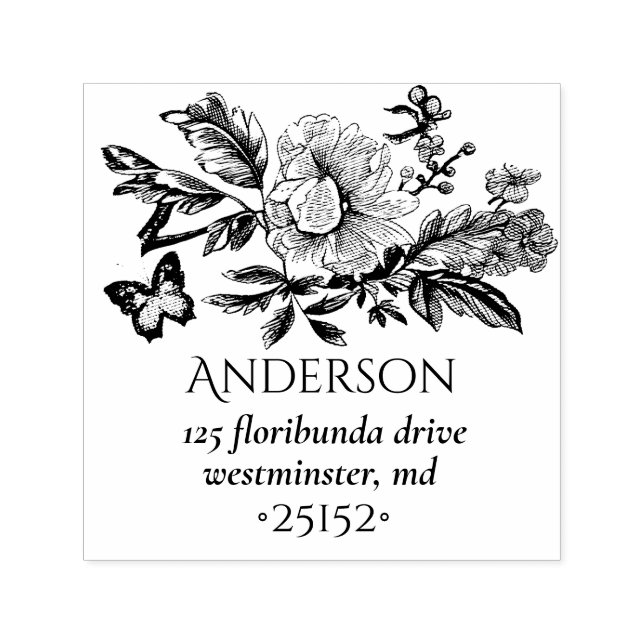 Tampon Auto-encreur Bouquet de Toile française (Design)