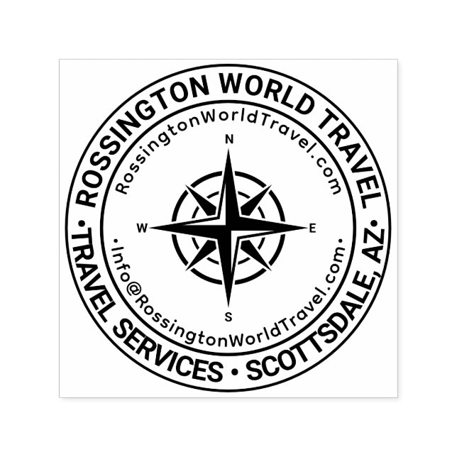 Tampon Auto-encreur Boussole Nom de l'entreprise de Rose Lieu URL Emai (Design)