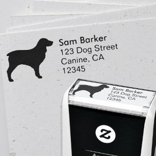 Tampon Auto-encreur Boykin Spaniel Dog Breed Silhouette Return Adresse