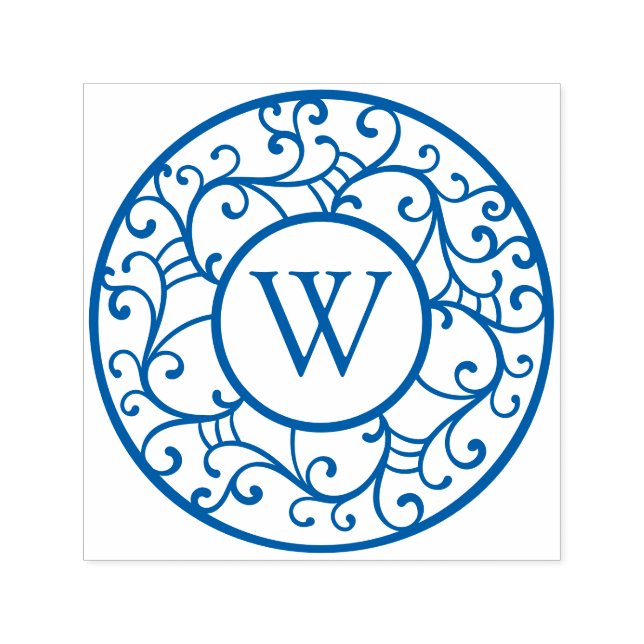 Tampon Auto-encreur Branches d'arbre élégantes Lacy Filigree Wreath In (Design)