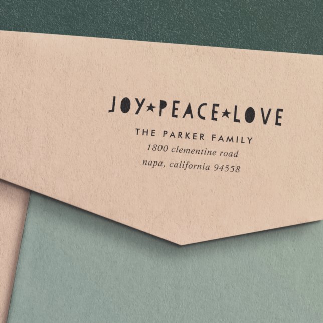 Tampon Auto-encreur Bright Tidings Holiday Adresse de retour (Créateur téléchargé)