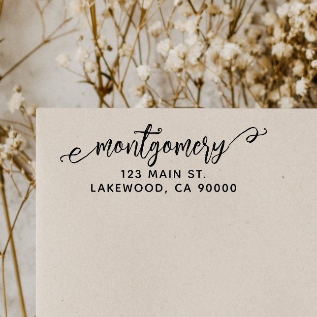 Tampon Auto-encreur Brush Script élégant Adresse de retour (Créateur téléchargé)