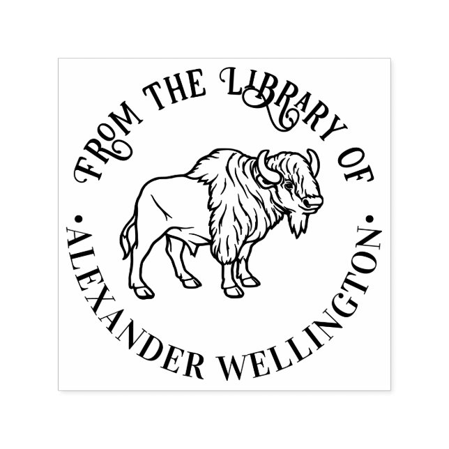 Tampon Auto-encreur Buffalo de bison majestic #6 Nom du livre (Design)