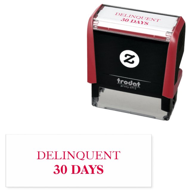 Tampon Auto-encreur Bureau Red Delinquent de 30 jours (En situation)
