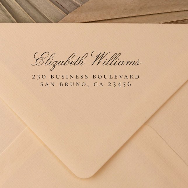 Tampon Auto-encreur Business Office | Adresse de retour du nom personn (Rubber Stamp Mock-up)