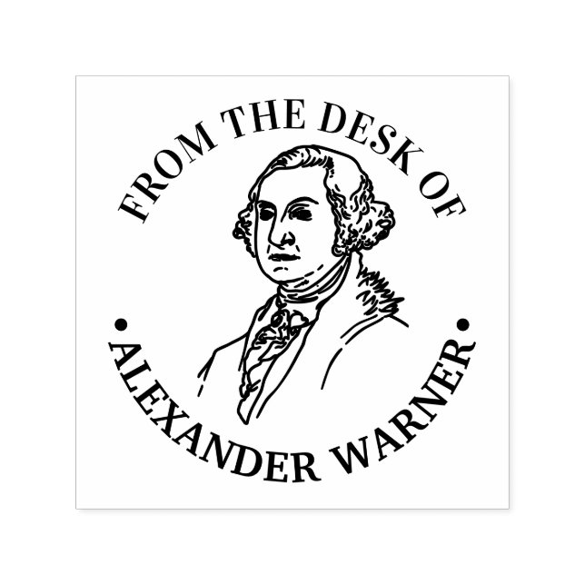 Tampon Auto-encreur Bust of George Washington Round "From the Desk of" (Design)