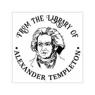 Tampon Auto-encreur Buste de Ludwig van Beethoven Nom du livre de bibl