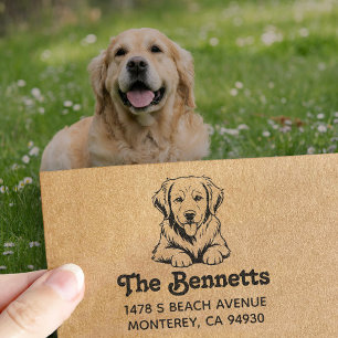 Tampon Auto-encreur Cadeau pour propriétaire de chien Retriever doré R