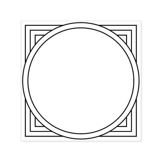 Tampon Auto-encreur Cadre géométrique inspiré de l'Art Déco rétro-mode (Design)