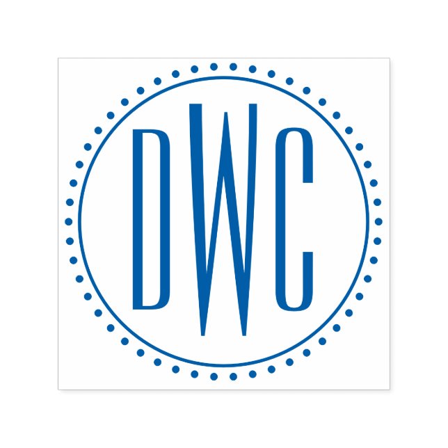 Tampon Auto-encreur Cadre rond simple 3 Lettre initiale Monogramme #8M (Design)