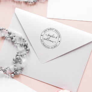 Tampon Auto-encreur Calligraphie Mariage moderne Adresse de retour