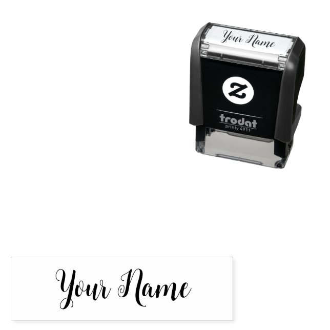 Tampon Auto-encreur Calligraphie mignonne Cursive Signature Nom Script (En situation)