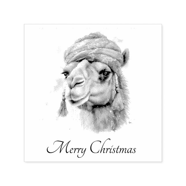 Tampon Auto-encreur Camel de Noël, personnalisable (Design)