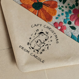 Tampon Auto-encreur Capybara Noël Carol Timbre en caoutchouc Drôle cad