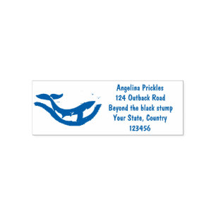 Tampon Auto-encreur Caricature de baleine mignonne et de baleine de ve
