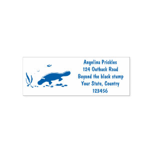 Tampon Auto-encreur Caricature de natation de Cute platypus